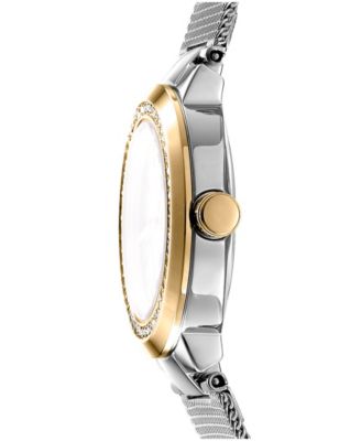 Women's Eastside Mini Silver Dial Gold Tone Case on Stainless Steel Bracelet Watch 28mm