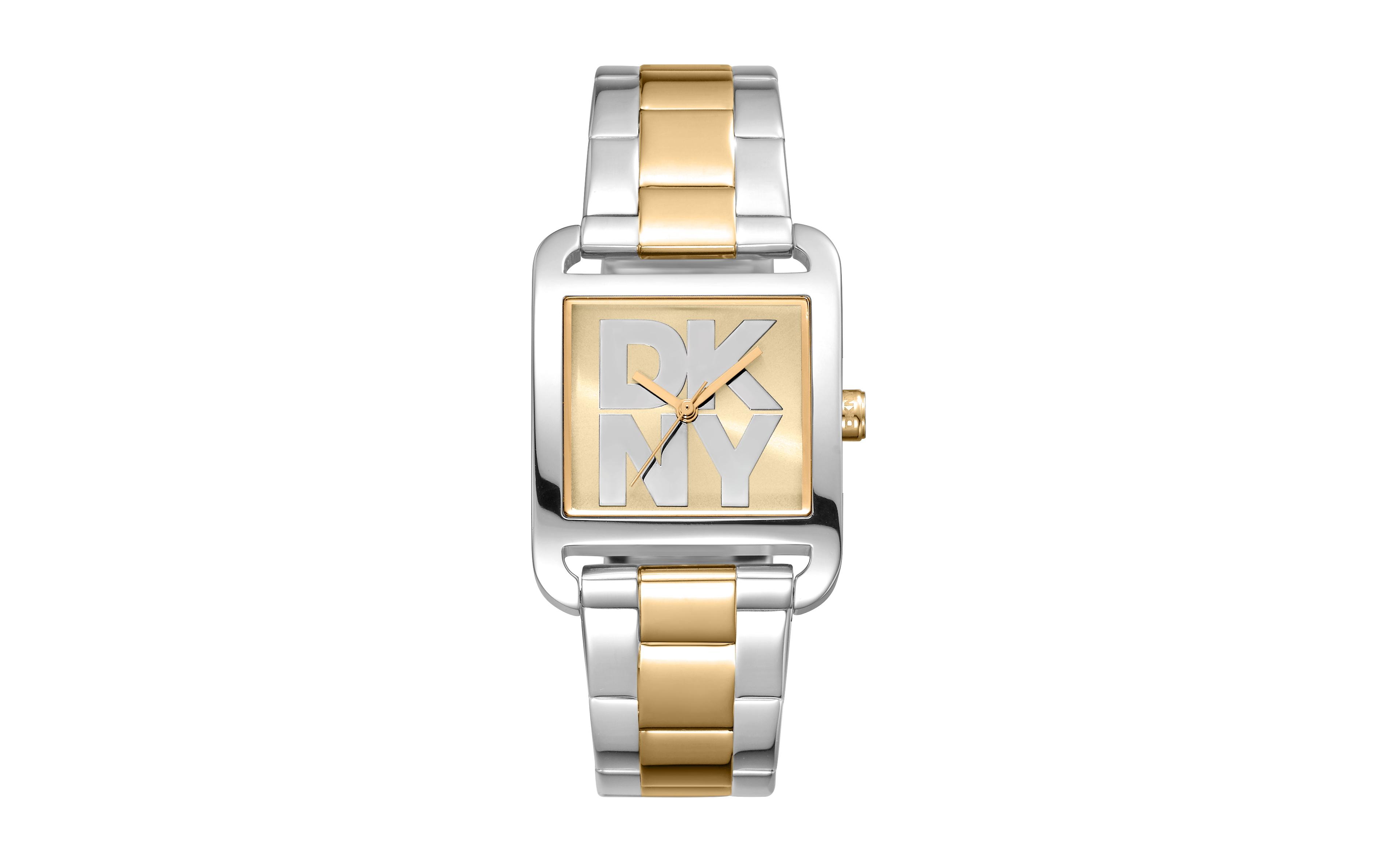 Dkny Women's City Maxi Champagne Dial Gold-Two-Tone Stainless Steel Bracelet Watch 29x37mm