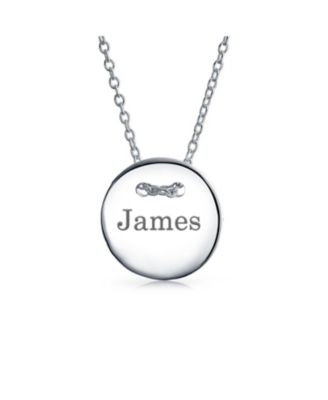 Minimalist Geometric Monogram Disc Pendant Necklace in Sterling Silver