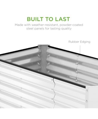 4x2x2ft Outdoor Metal Raised Garden Bed, Planter Box for Vegetables, Flowers, Herbs