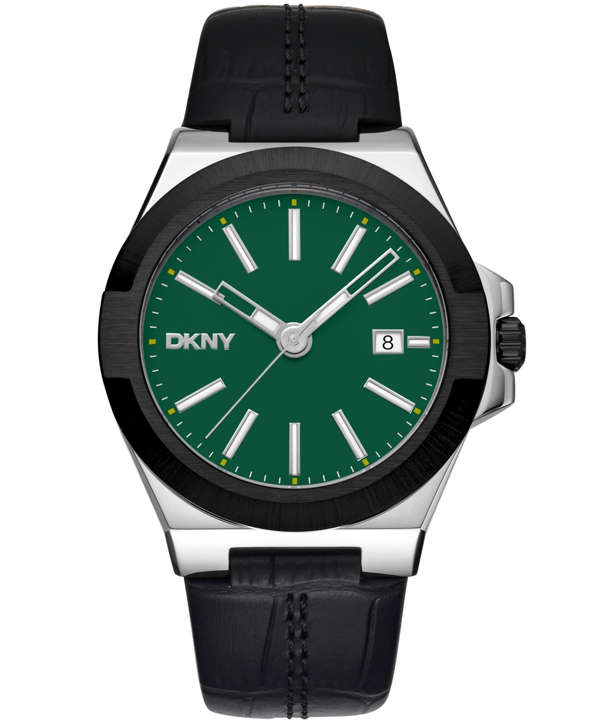 Men's Modernist Black Leather Strap Watch, 42mm - Black