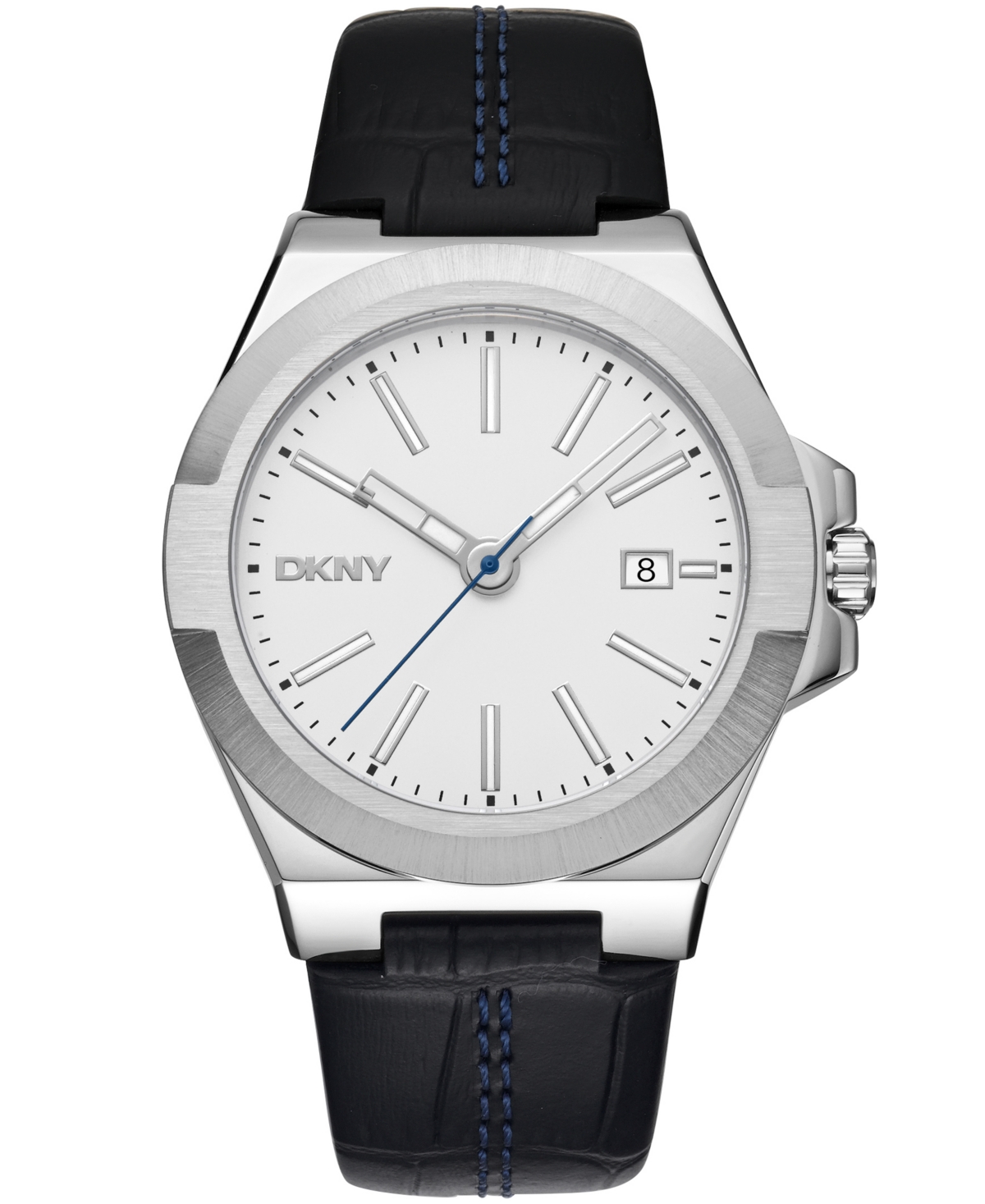 Men's Modernist Black Leather Strap Watch, 42mm - Black