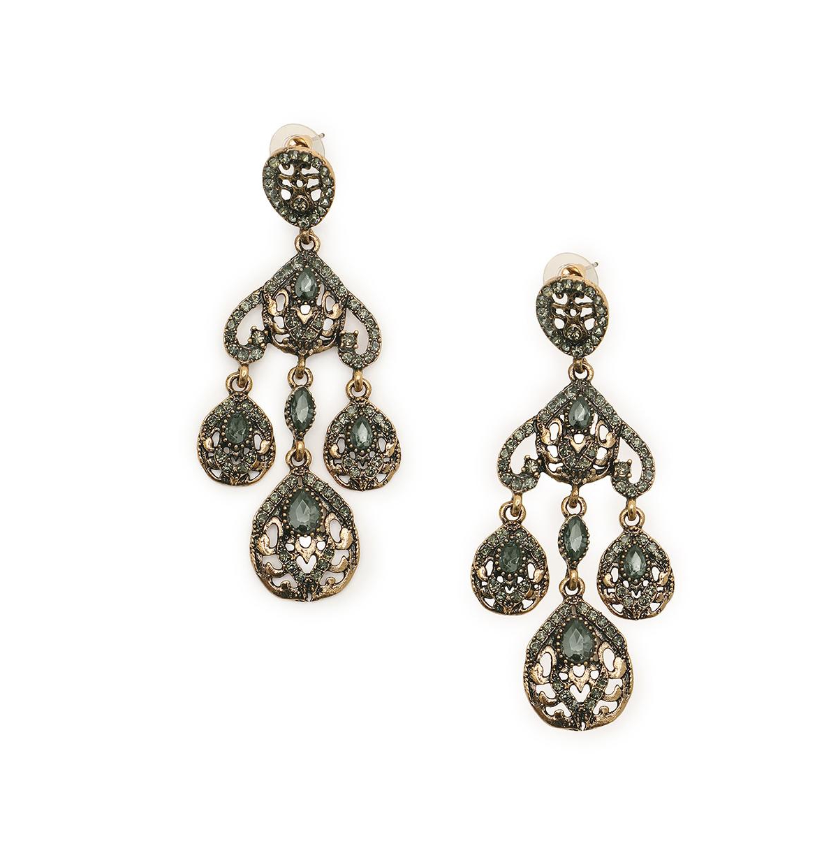 Sohi Women's Trendy Designer Stone Drop Earrings