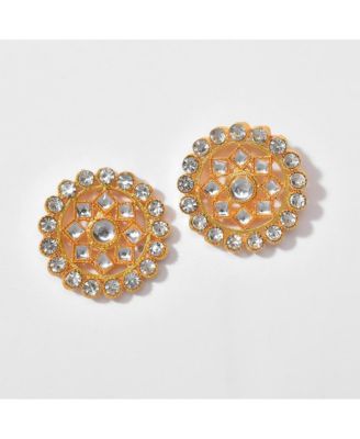 Women's Gold Plated Kundan Beaded Jewellery Set