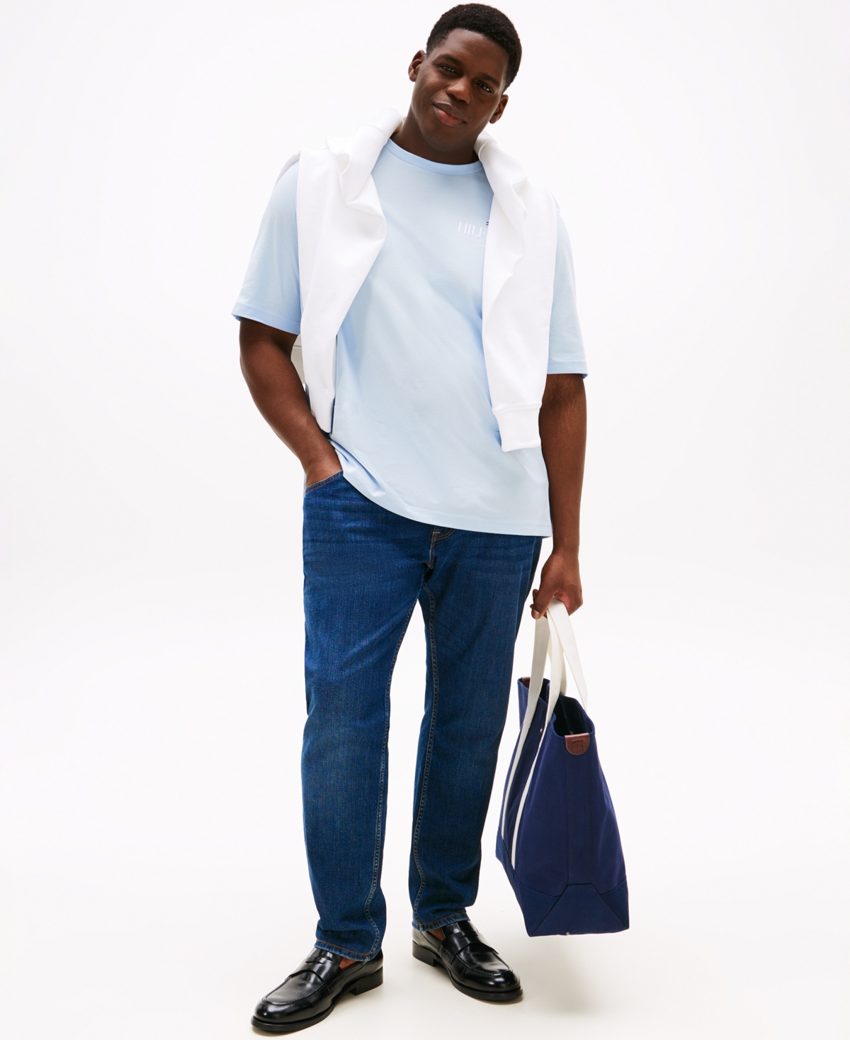 Shop Tommy Hilfiger Men's Big & Tall Short Sleeve Crewneck Stack Logo T-shirt
