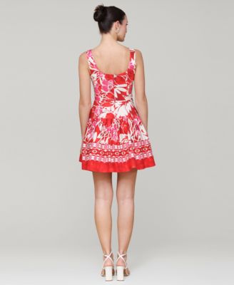Women's Printed Bustier Mini Dress 