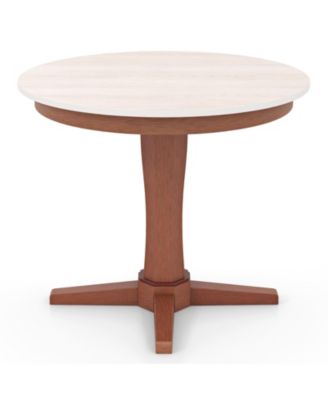 Wooden Round Dining Table with Pedestal Base