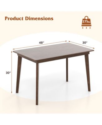48 Inch Wooden with Rubber Wood Legs for 4 People Dining Table