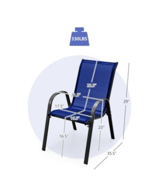 4 Pieces Stackable Patio Dining Chairs Set with Armrest