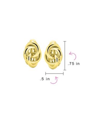 Set of 2 Interlocking Rope Clip-On Earrings in Gold and Silver Plated Brass