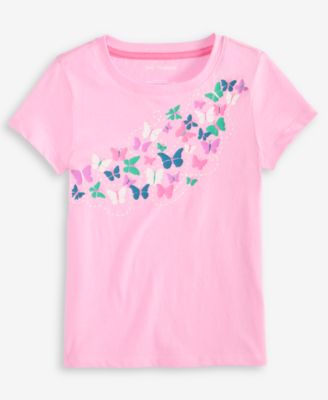  Toddler Girls Butterflies Glitter-Print Tee, Exclusively at Macy's