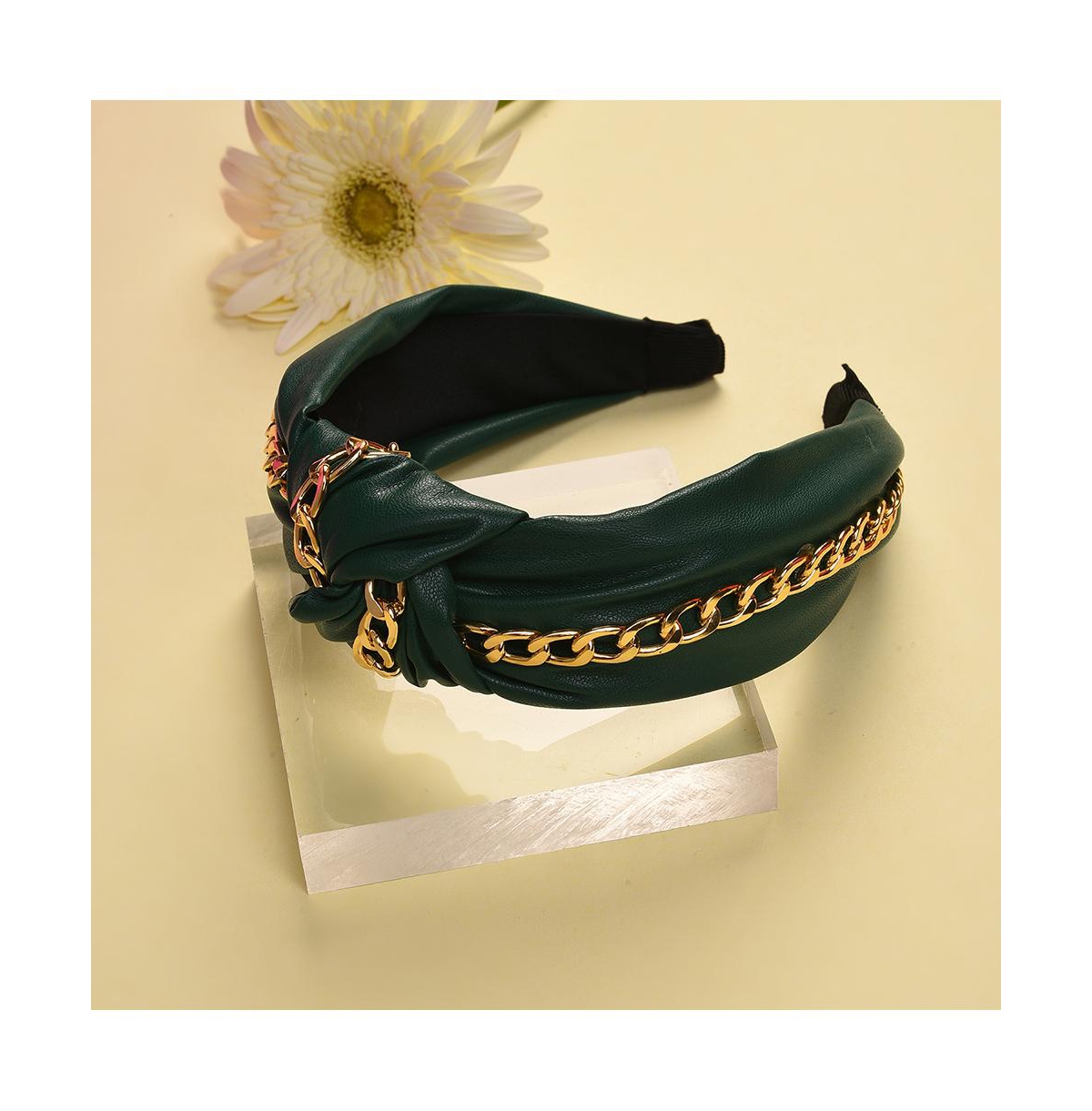 Sohi Women's Chainlink Hair Band In Green