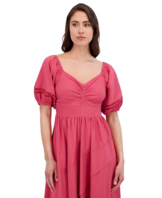 Women's Puff-Sleeve Midi Dress