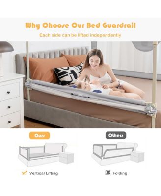 Toddler 69'' Bed Rails Vertical Lifting Bedrail Guard with Lock