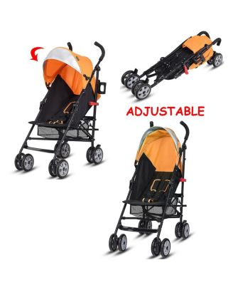 Toddler Folding Lightweight Umbrella Travel Stroller w/ Storage Basket