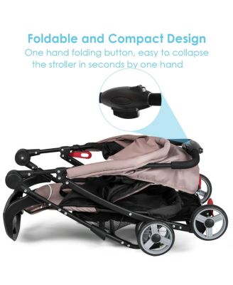 Toddler Foldable Lightweight Stroller Travel Pushchair 5-Point Safety System