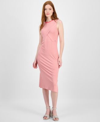 Tommy Hilfiger - Women's Striped Crossover Midi Dress