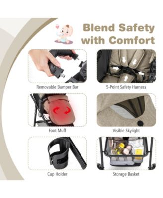 Baby 2 In 1 Foldable Stroller Travel Newborn