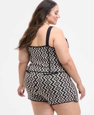 Trendy Plus Size Geo-Knit Tank