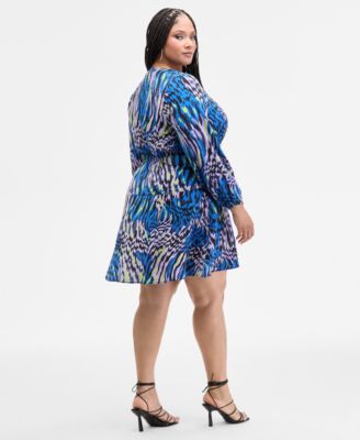 Trendy Plus Size Crinkle Wrap Dress