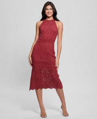 GUESS - Women's Nicki Crocheted Sleeveless Midi Dress