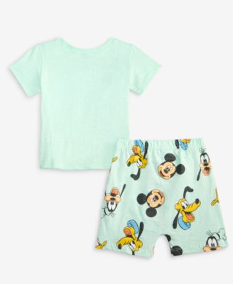 Baby Boys Mickey & Friends Cotton T-Shirt & Shorts, 2 Piece Set