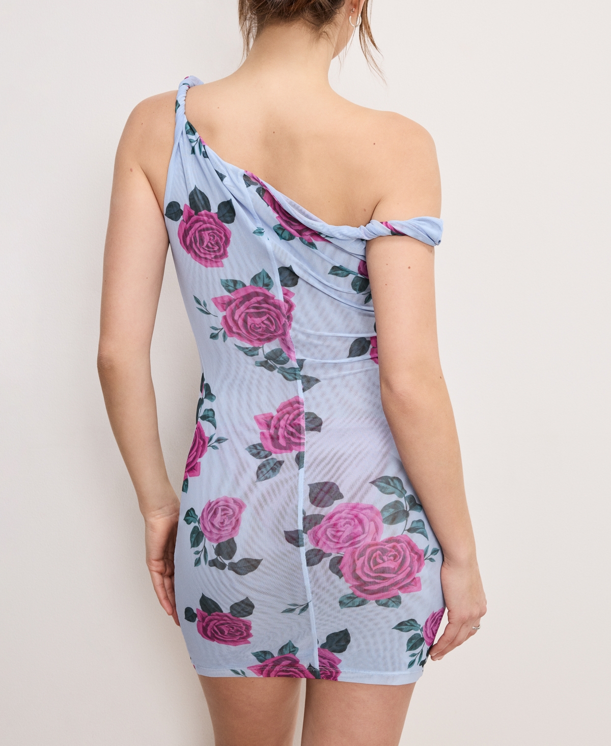 GOOD AMERICAN WOMEN'S FLORAL MESH TWIST DRESS COVER-UP 