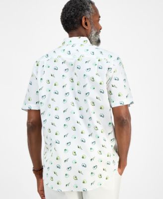 Men's Short Sleeve Seashell Print Button-Down Shirt, Exclusively at Macy's