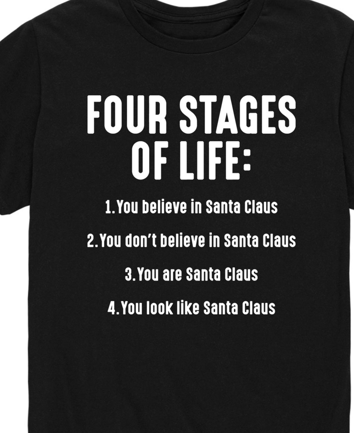 Airwaves Men's Christmas Four Stages Of Life Short Sleeve T-shirt In Black