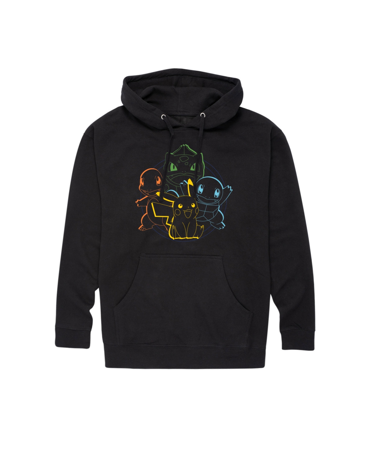 Men's Pokemon Character Group Pullover Hoodie - Black