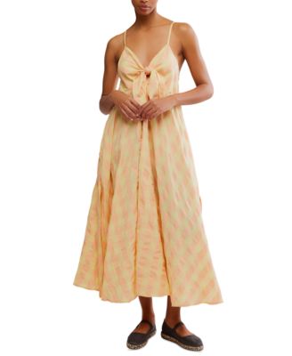 Free People - Women's Via Printed Cotton Sleeveless Midi Dress