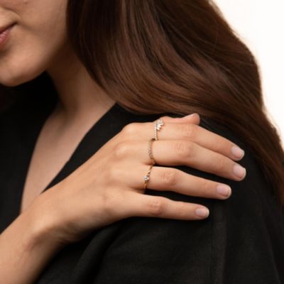 Thin Crystal Band Ring, Minimalist, Dainty, Stackable