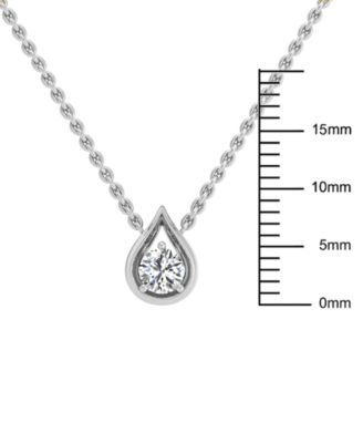 Diamond Tear-Shape 18" Pendant Necklace (1/5 ct. t.w.) in 14k White or Yellow Gold