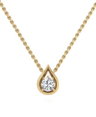 Diamond Tear-Shape 18" Pendant Necklace (1/3 ct. t.w.) in 14k White or Yellow Gold