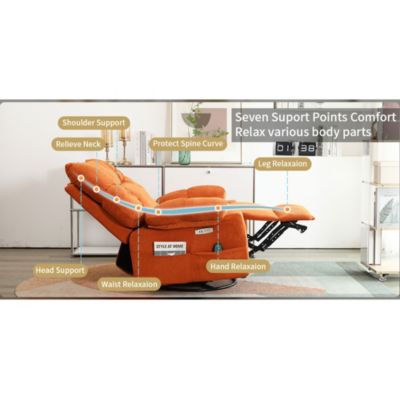 Swivel Power Recliner, Rocking Glider Chair with Massage & Heat