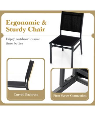 Comfortable Patio Dining Chairs Set of 2 with Breathable Design for Outdoor Use