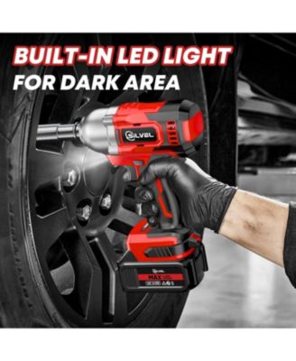 Cordless Impact Wrench, MAX 500N.M Brushless Impact Gun 1/2 inch, 4.0Ah Battery, 6 Sockets, 3200RPM Impact Driver wih Fast Charger