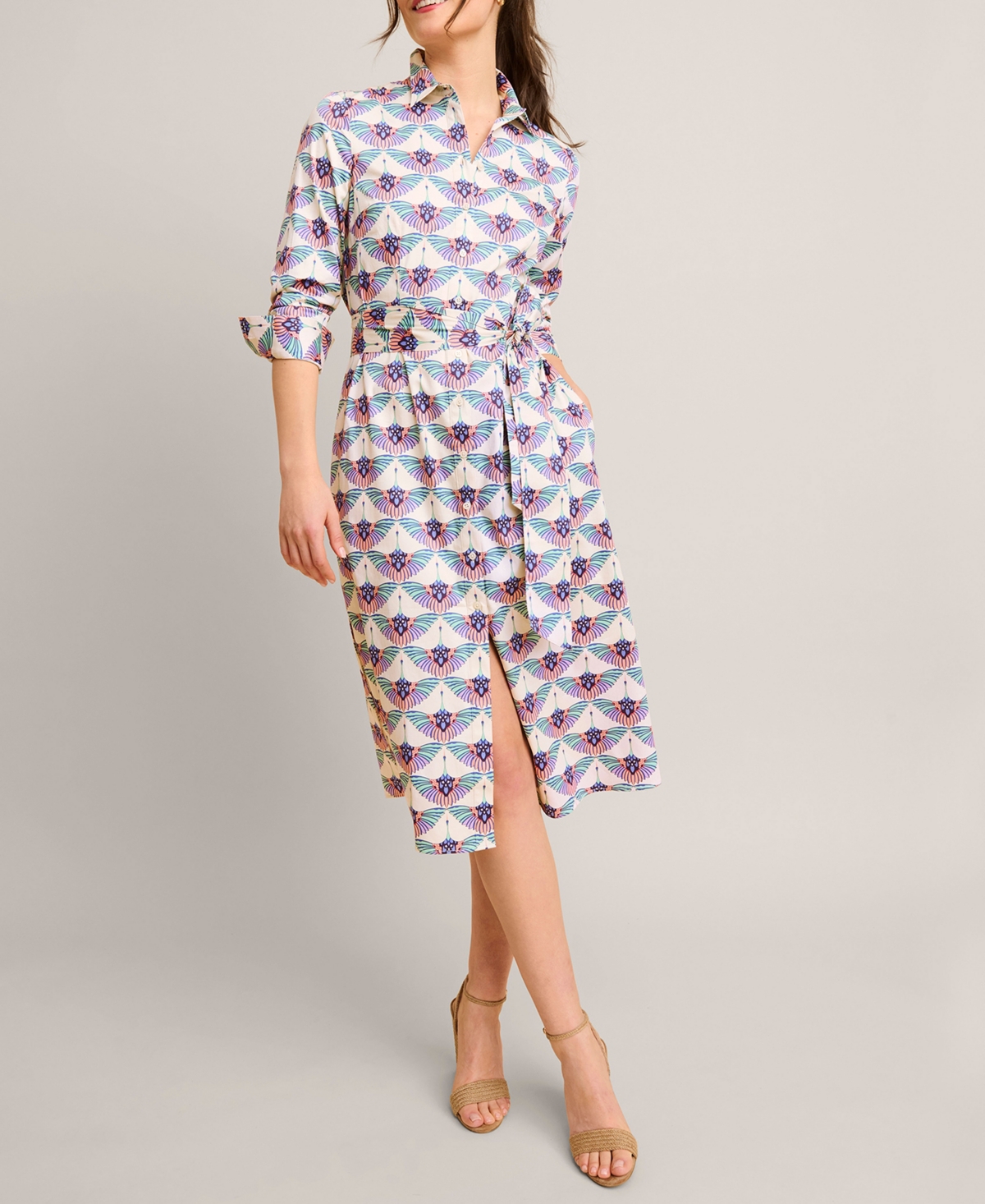Women's Stretch Cotton Midi Peyton Shirtdress - White