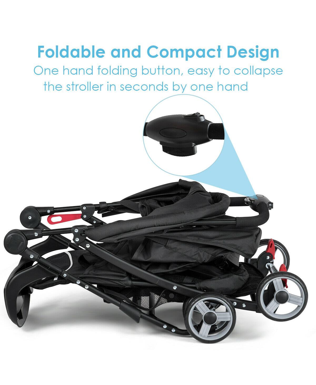Costway Toddler Foldable Lightweight Stroller Travel Pushchair 5-Point Safety System