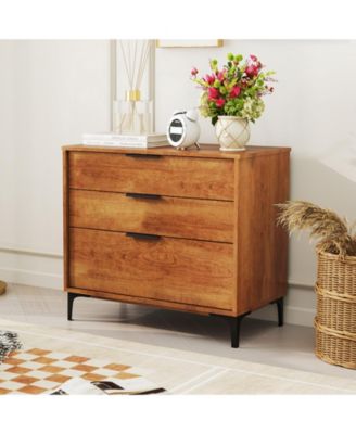 3-Drawer Dresser with Interlock System – Modern Storage for Bedroom or Living Room Organization