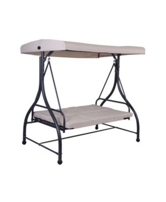 3 Seats Converting Outdoor Swing Canopy Hammock with Adjustable Tilt Canopy