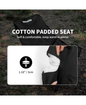 Seastar Padded Camping Chair, Oversized 2-Position Adjustable Folding Chair, Portable Camp Chair with Side Pocket & Carry Bag