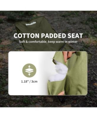 Seastar Padded Camping Chair, Oversized 2-Position Adjustable Folding Chair, Portable Camp Chair with Side Pocket & Carry Bag