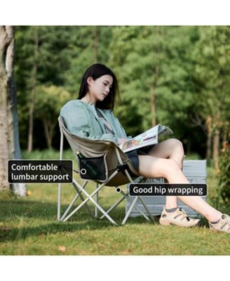 Foldable Camping Chair Can bear 110 kg Fishing Chair Portable folding chair With armrest and two pockets