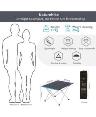 FT08 Portable Camping Table, Ultralight Aluminum Folding Beach Table with Carry Bag for Outdoor Cooking, Picnic, Camp, Boat, Travel