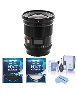 AF 16mm f/1.8 STM Lens for Sony E, Bundle with Hoya 77mm UV and CPL Filters
