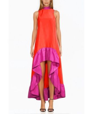 Womens The Yolanda Fuchsia Orange High-Low Maxi Dress