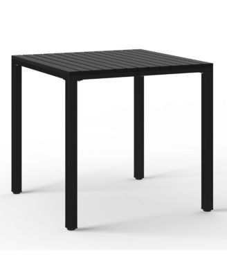 5-Piece Outdoor Metal Frame Dining Table Patio Set with Stackable Patio Dining Chairs