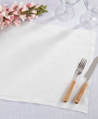 Stonewashed Overlock Linen Edge Placemats, 14" x 20"