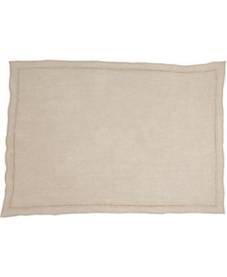 Stonewashed Overlock Linen Edge Placemats, 14" x 20"